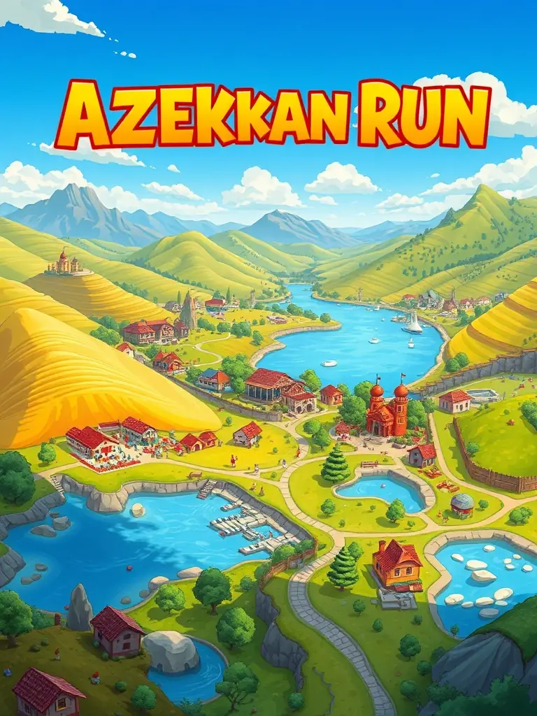 A screenshot showcasing the diverse landscapes of Azerbaijan within the Chicken Run game, highlighting the vibrant and varied environments players can explore.